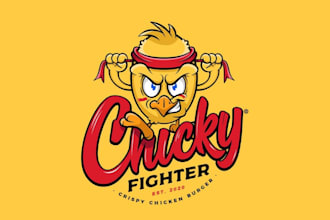 make fast food restaurant, coffee shop logo, packaged drinks and mascot