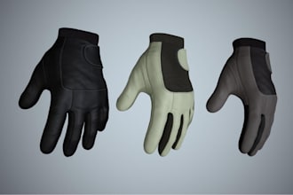 design realistic 3d gloves with product rendering and mockups