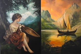 paint traditional oil painting portrait on canvas