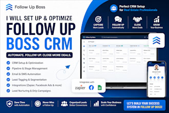 set up follow up boss CRM, ghl automation, and lead follow up system
