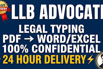 legal typing and PDF to word by llb advocate