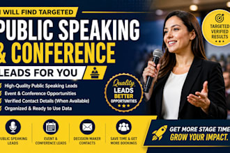 find targeted public speaking and conference leads