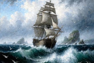 create ship oil painting for you
