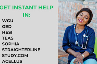 tutor in hesi, ged, teas, wgu, straighterline, sophia,