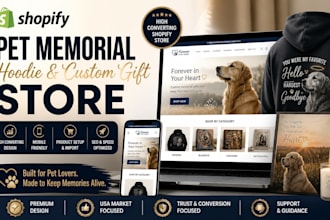 build shopify pet memorial hoodie and custom gift store USA
