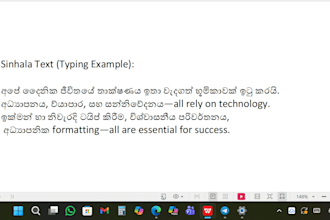 do sinhala english typing and translation fast delivery