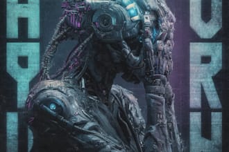 make a cool typography logo cyberpunk or mecha futuristic