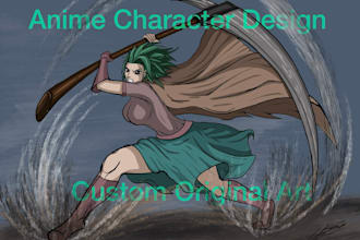 draw original anime character design, turnaround sheet and expressions