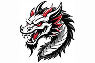 design high quality dragon mascot logo with unlimited revision