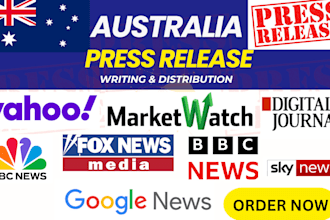 write and publish your press release across australia top tier media outlets