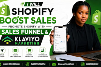 boost shopify sales promote shopify with sales funnel and klaviyo marketing
