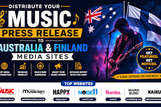 write and distribute your music press release to australia and finland sites