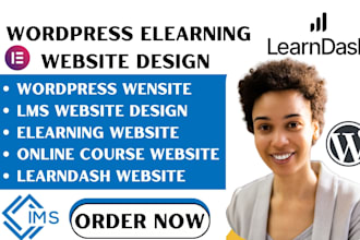 build elearning wordpress website learndash tutor ims website online course site
