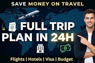 create a complete travel itinerary with flights, visa guidance