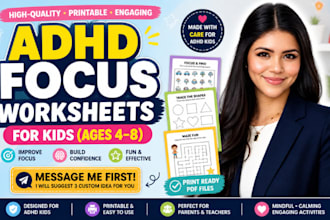 create adhd focus worksheets and printable activities for kids
