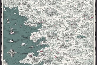 create professional hand drawn map vector illustration