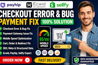 payhip ecwid sellfy checkout error bug mobile speed issue payment fix SEO cart