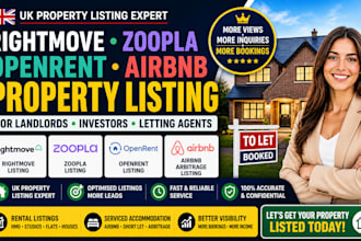 list your UK properties on rightmove zoopla openrent airbnb arbitrage