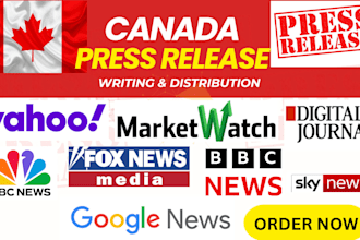 write and distribute your brand press release to canada top media outlets
