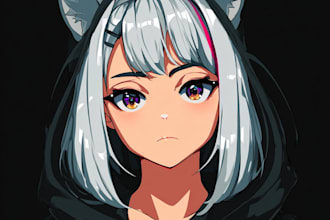 design custom reactive pngtuber character in anime style
