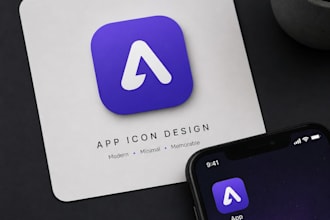 design modern minimalist custom app icon for company brand app web social media