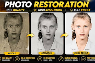 restore old photos in HD and fix damage
