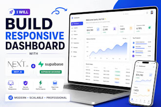 build responsive dashboard with next js supabase backend