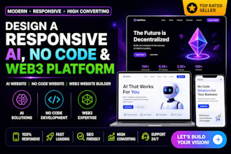 design a responsive ai website, no code website, web3 website website builder