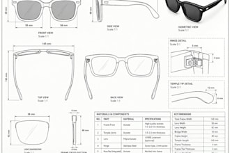 create 3d eyewear designs for prototyping, manufacturing, and 3d printing, cad