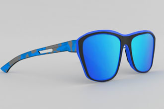 create fashionable 3d sunglass design, eyewear visualization, sunglass rendering