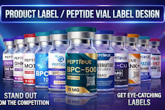 do peptide label design peptide vial label peptide 3d vial product label design