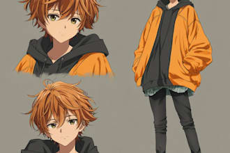 draw clean anime character sheet
