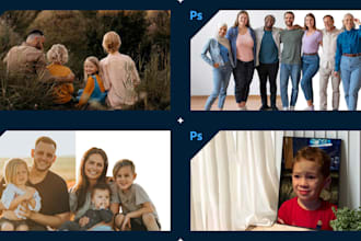 do photoshop editing, background removal and replacement