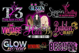 do original feminine beauty salon eyelash logo