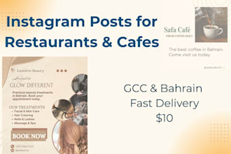 design instagram posts for restaurants and cafes in bahrain and gcc