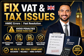 fix UK vat registration and company tax issues for ltd companies