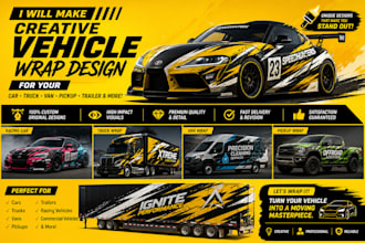 develop custom vehicles, liveries,car wrap design, car wraps