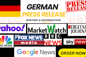 write and distribute german press release to german top tier media outlets