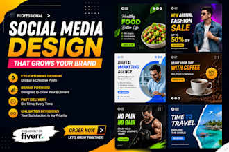 design modern social media graphics for your brand