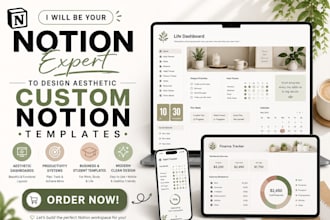 build beautiful notion templates for business student and creators