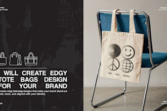 create edgy tote bag design for your brand