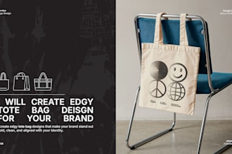 create bold and modern tote bag design