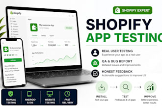 shopify app review website installation product review app testing user testing