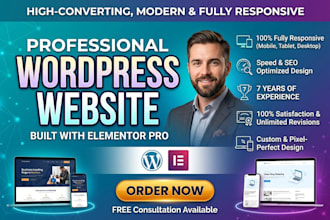 design a responsive wordpress website with elementor