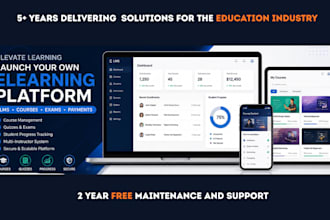 build elearning website or lms platform