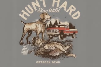 do classic vintage hunting and outdoor t shirts logo