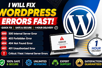 fix wordpress errors, 500, 403, 404, critical error quickly