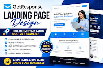 design getresponse landing page, sales page, squeeze page, lead capture page