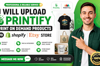 upload printify print on demand products to shopify etsy store
