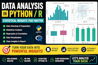 do data analysis in python or r, regression and statistical testing